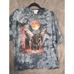 David Behrens Hallowed Harmony Black Hills T-Shirt Wolf Eagle Tie Dye XL